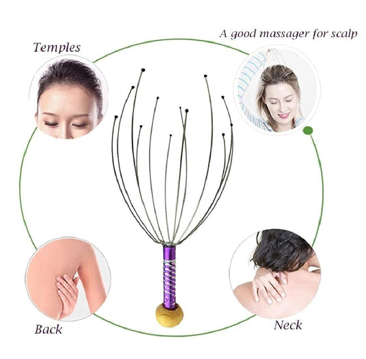 Head massager Scratcher 12 Finger Body Relaxing Hair Hand Hand Held