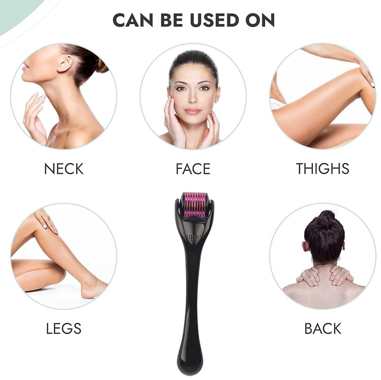 Scalp Massager + Derma Roller (0.5 mm) | Hair Growth & Skin Care Tool