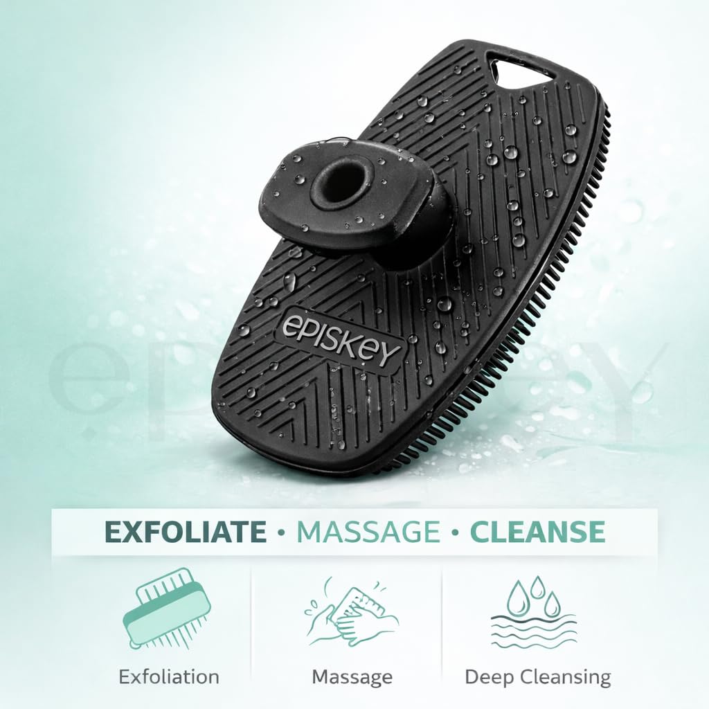 Silicone Body Scrubber for Bath, Soft Exfoliating Shower Scrubber with Lather Boosting Bristles for Men & Women