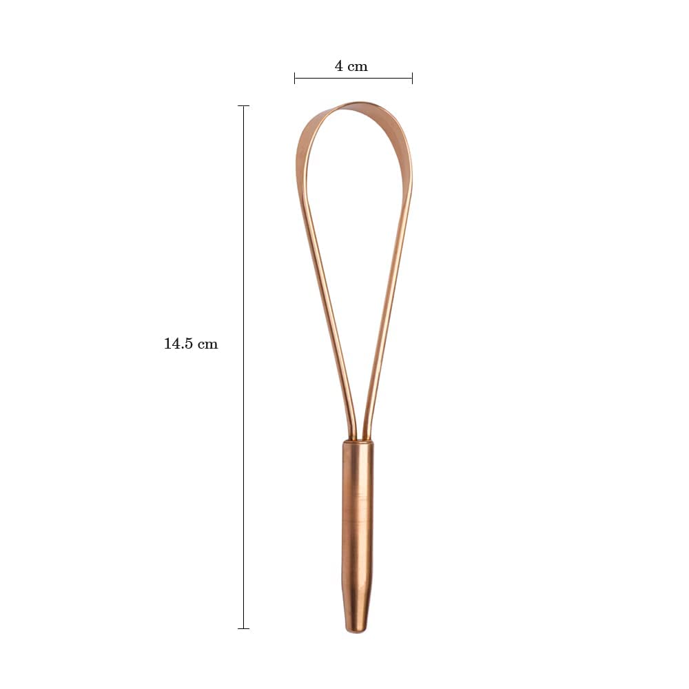 Copper Single Handle Tongue Cleaner – Easy One Hand Use – Larger Surface Coverage