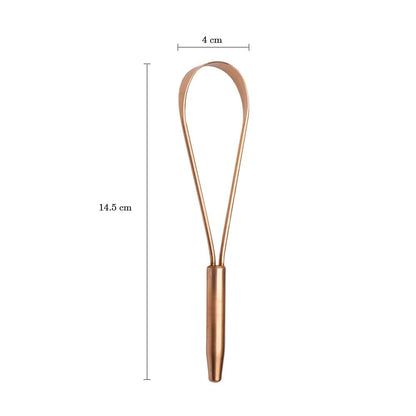 Copper Single Handle Tongue Cleaner – Easy One Hand Use – Larger Surface Coverage