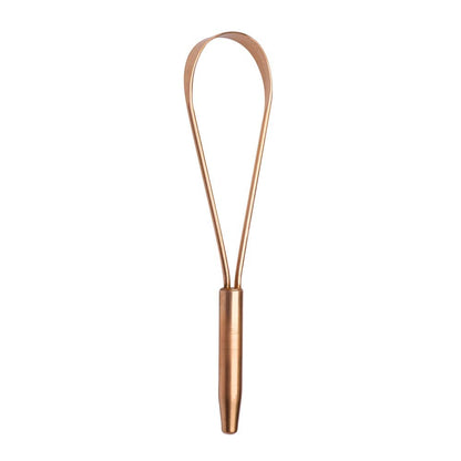 Copper Single Handle Tongue Cleaner – Easy One Hand Use – Larger Surface Coverage