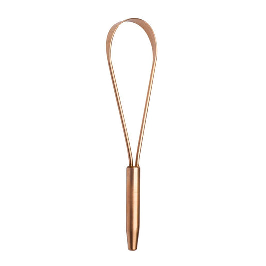 Copper Single Handle Tongue Cleaner – Easy One Hand Use – Larger Surface Coverage