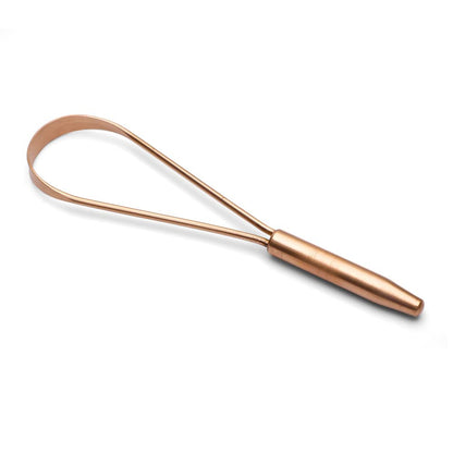Copper Single Handle Tongue Cleaner – Easy One Hand Use – Larger Surface Coverage