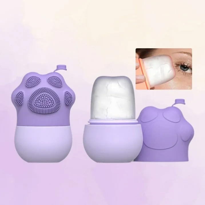 Ice Roller With Scrubber For Face Eyes and Neck To Brighten Skin & Enhance Your Natura