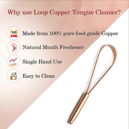 Copper Single Handle Tongue Cleaner | Larger Surface Coverage