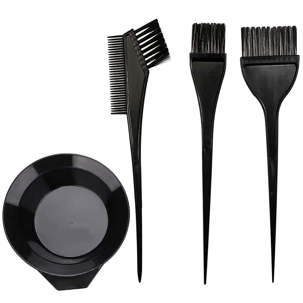 Plastic Dye Brush and Mixing Bowl Hair Colouring Kit with Hair Dye Bowl and 3 Brush