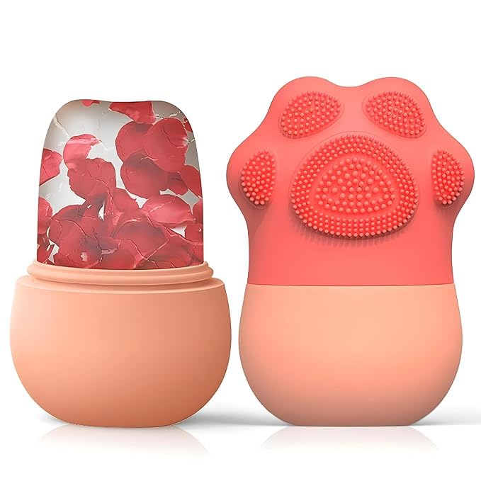 Ice Roller With Scrubber For Face Eyes and Neck To Brighten Skin & Enhance Your Natura