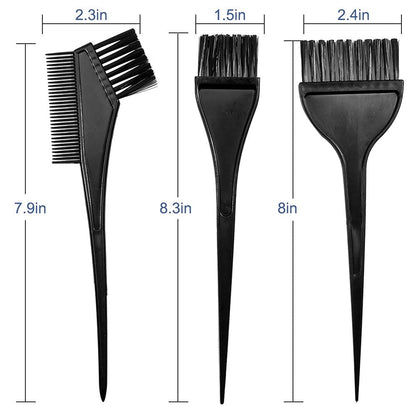 Plastic Dye Brush and Mixing Bowl Hair Colouring Kit with Hair Dye Bowl and 3 Brush
