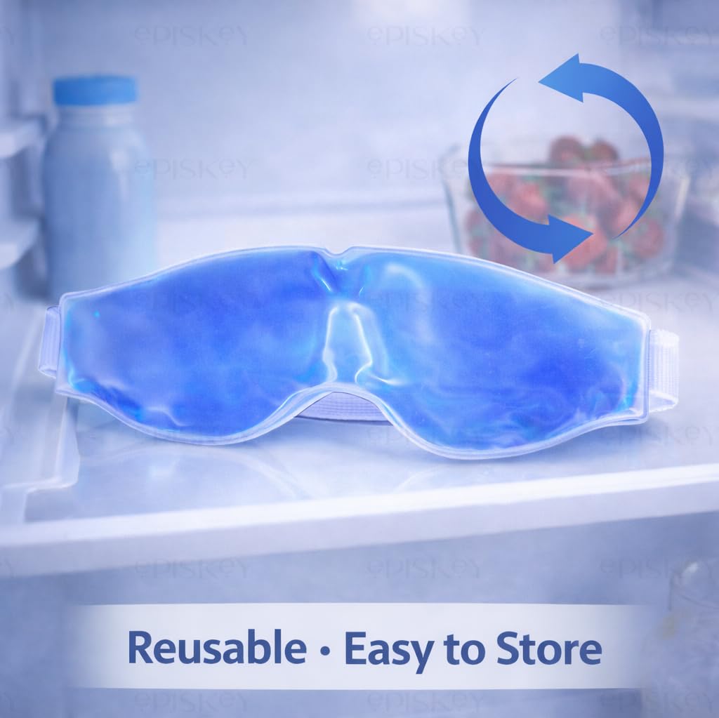 Cooling Gel Eye Mask with Ice Pad for Men & Women