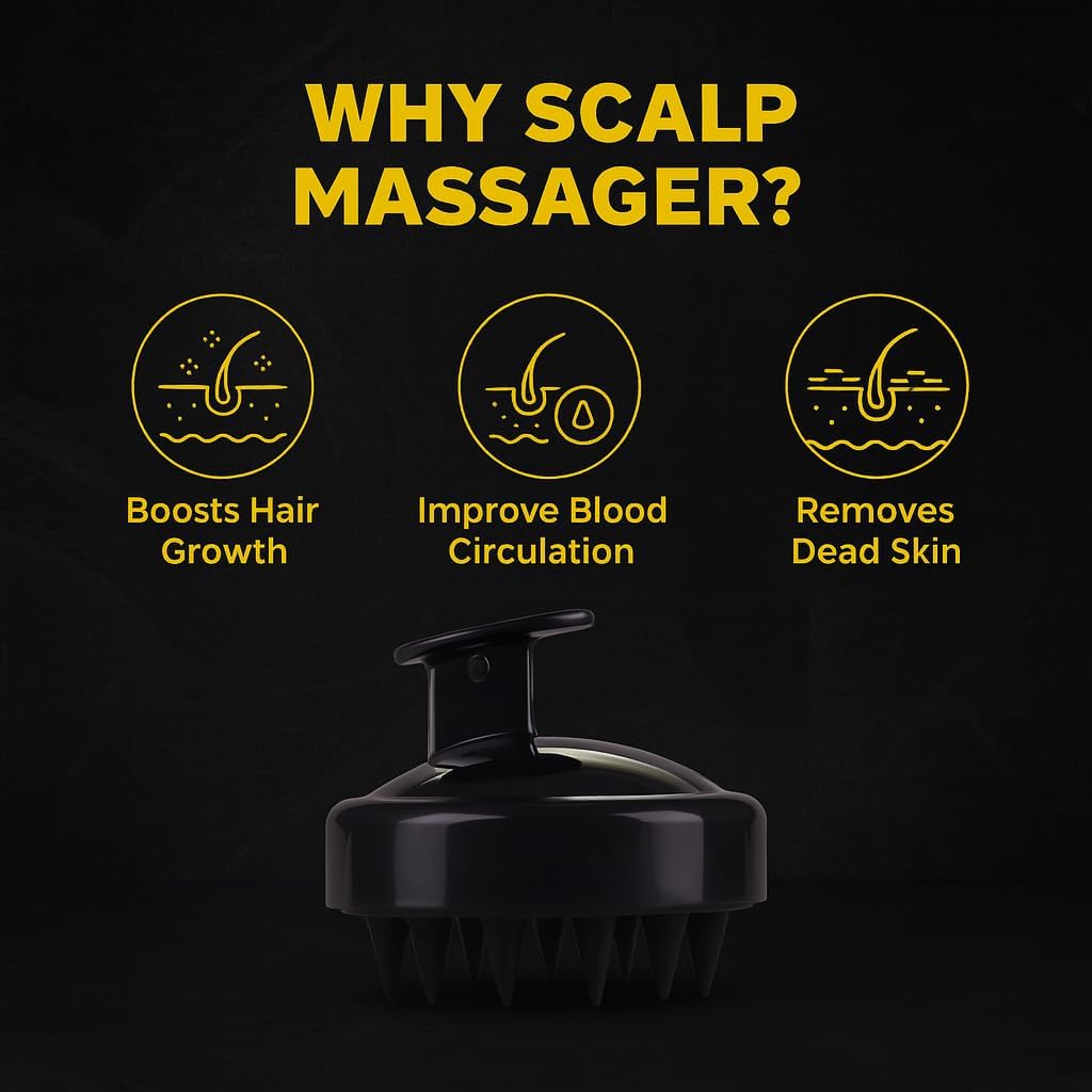 Bath & Scalp Care Combo – Scalp Massager Brush for Hair Growth + Silicone Body Scrubber Brush