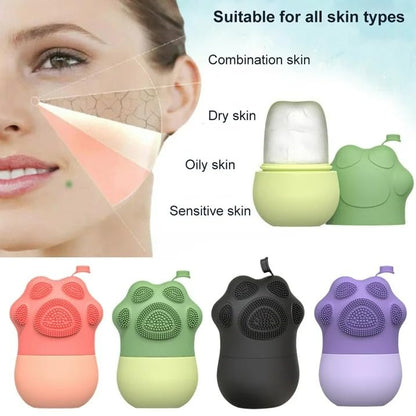 Ice Roller With Scrubber For Face Eyes and Neck To Brighten Skin & Enhance Your Natura