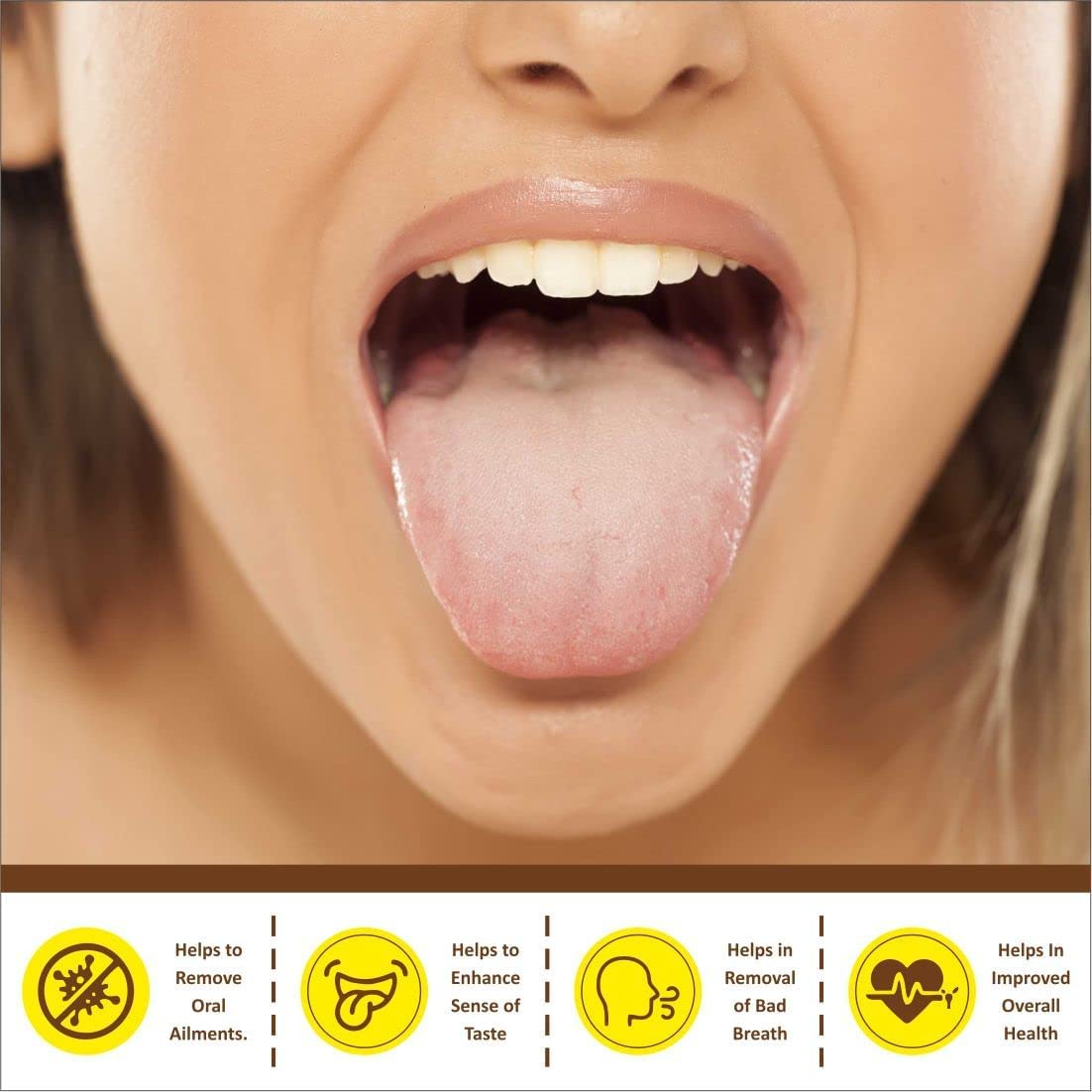 Copper Single Handle Tongue Cleaner | Larger Surface Coverage