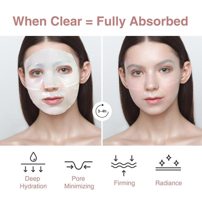 Bio-Collagen Overnight Face Mask | Korean Glass Skin Hydrogel Mask for Deep Hydration - 34ml - pack of 4
