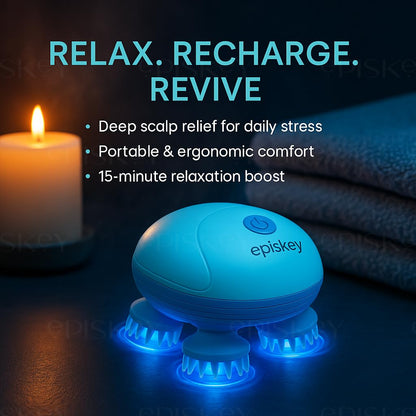Waterproof Scalp & Head Massager with 96 Soft Silicone Nodes for Hair Growth & Relaxation