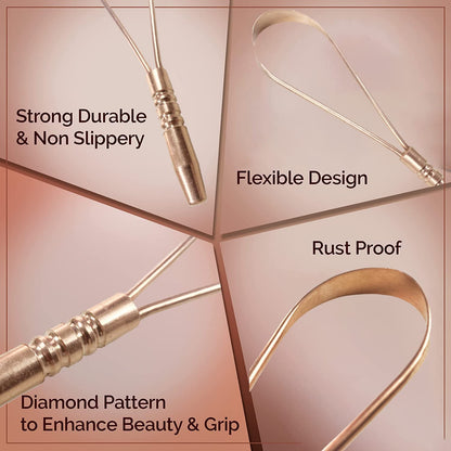 Copper Single Handle Tongue Cleaner | Larger Surface Coverage