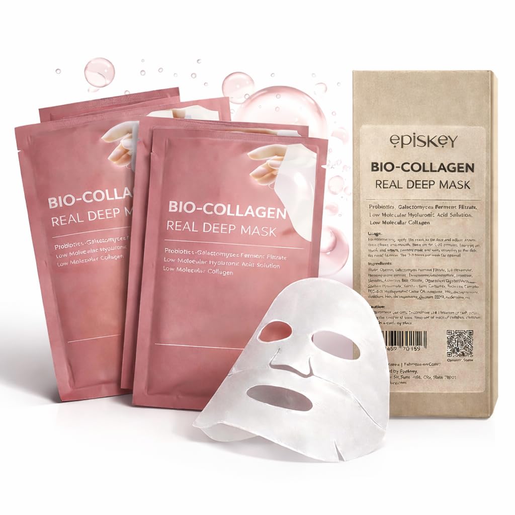 Bio-Collagen Overnight Face Mask | Korean Glass Skin Hydrogel Mask for Deep Hydration - 34ml - pack of 4