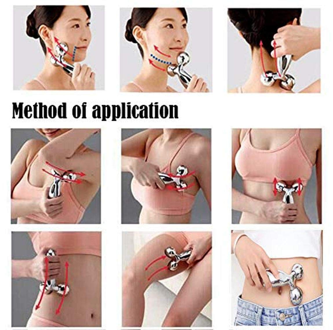 Face Roller Massager for Skin Tightening, Lifting & Wrinkle Reduction | 360° Ball Design