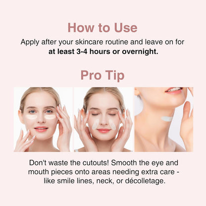 Bio-Collagen Overnight Face Mask | Korean Glass Skin Hydrogel Mask for Deep Hydration - 34ml - pack of 4