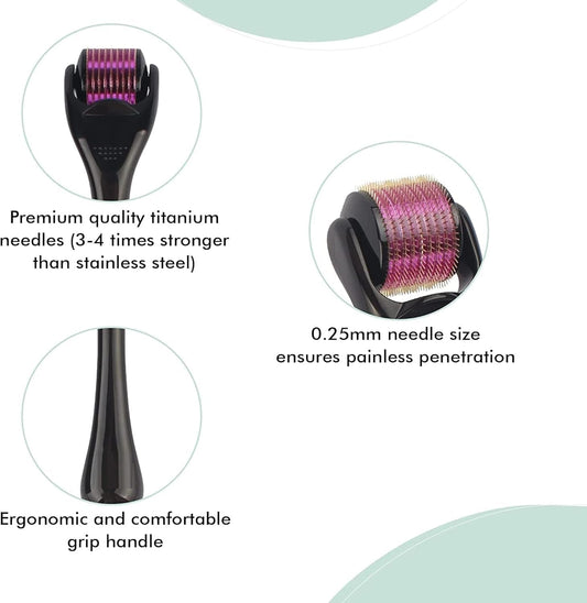 Scalp Massager + Derma Roller (0.5 mm) | Hair Growth & Skin Care Tool