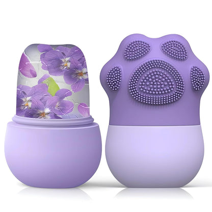 Ice Roller With Scrubber For Face Eyes and Neck To Brighten Skin & Enhance Your Natura