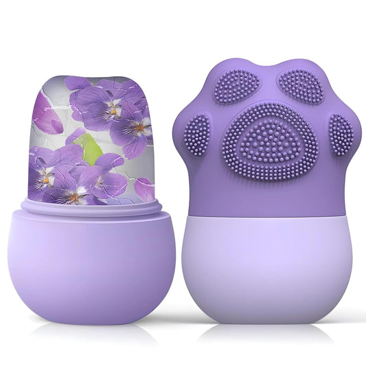 Ice Roller With Scrubber For Face Eyes and Neck To Brighten Skin & Enhance Your Natura