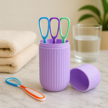 Soft Double Action Tongue Cleaner Scrapper For Kids and Adults - Pack of 4