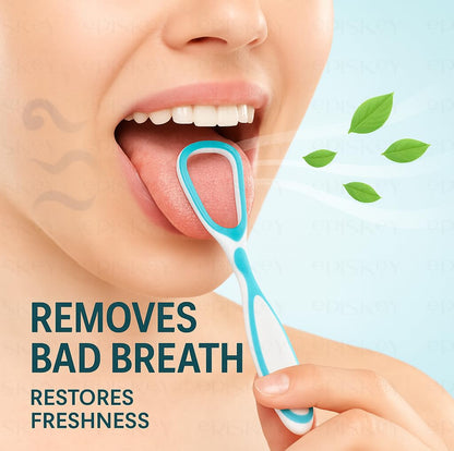Soft Double Action Tongue Cleaner Scrapper For Kids and Adults - Pack of 4