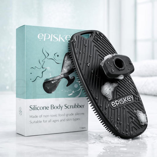 Silicone Body Scrubber for Bath, Soft Exfoliating Shower Scrubber with Lather Boosting Bristles for Men & Women