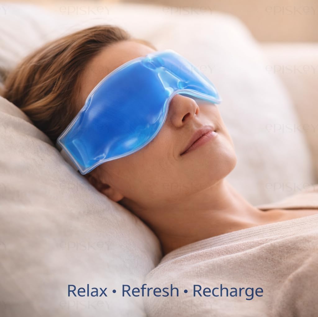 Cooling Gel Eye Mask with Ice Pad for Men & Women