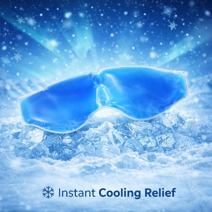 Cooling Gel Eye Mask with Ice Pad for Men & Women