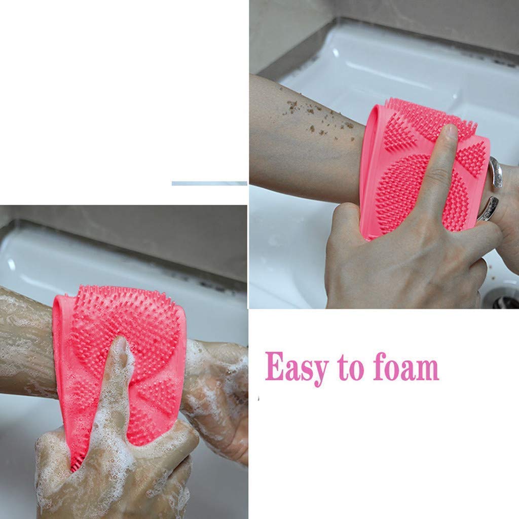 Silicone Back Scrubber Bath Brush Washer For Dead Skin Removal Men & Women