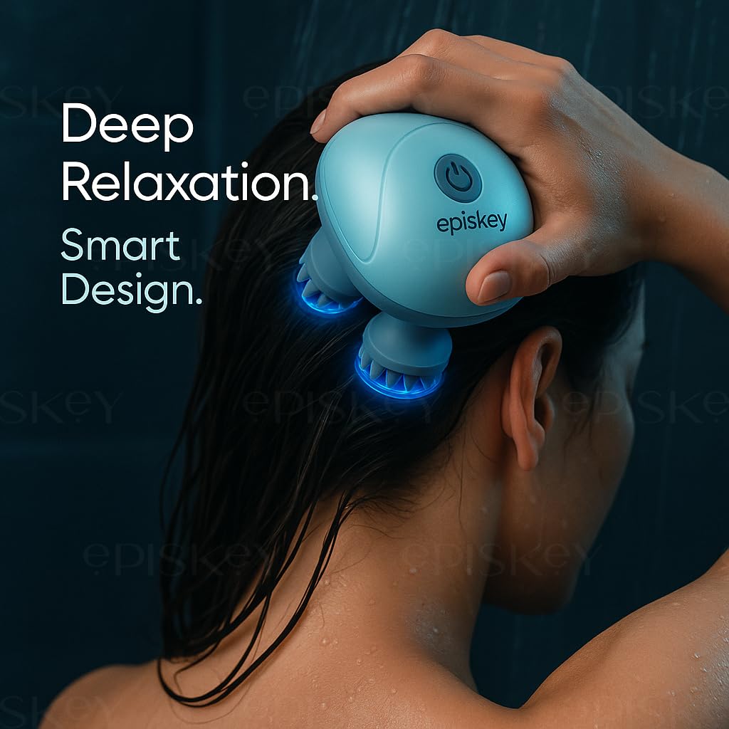 Waterproof Scalp & Head Massager with 96 Soft Silicone Nodes for Hair Growth & Relaxation