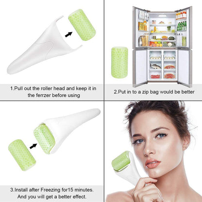Ice Roller for Face & Eye Puffiness Migraine Relief, Ice Face Rollers for Women Facial Massager