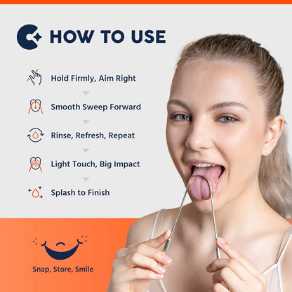 Stainless Steel Tongue Scrapers for Adults