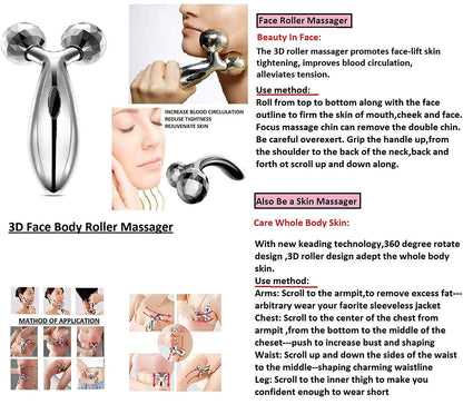 Face Roller Massager for Skin Tightening, Lifting & Wrinkle Reduction | 360° Ball Design