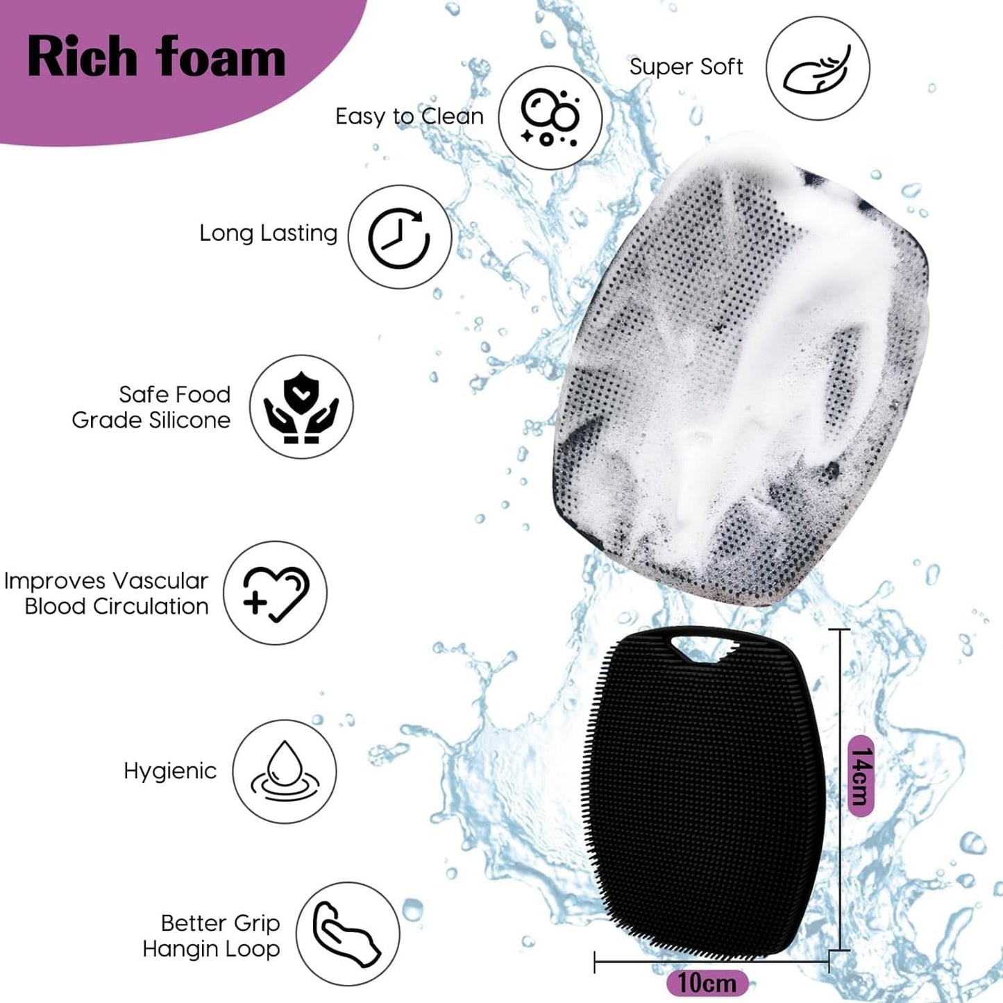 Bath & Scalp Care Combo – Scalp Massager Brush for Hair Growth + Silicone Body Scrubber Brush