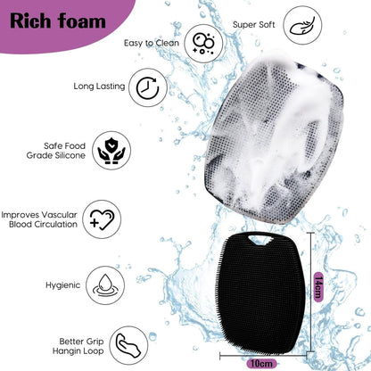 Bath & Scalp Care Combo – Scalp Massager Brush for Hair Growth + Silicone Body Scrubber Brush