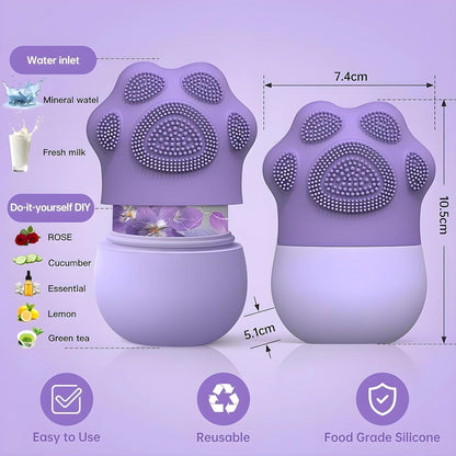 Ice Roller With Scrubber For Face Eyes and Neck To Brighten Skin & Enhance Your Natura