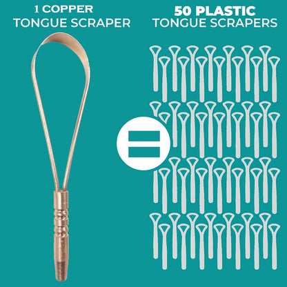 Copper Single Handle Tongue Cleaner | Larger Surface Coverage