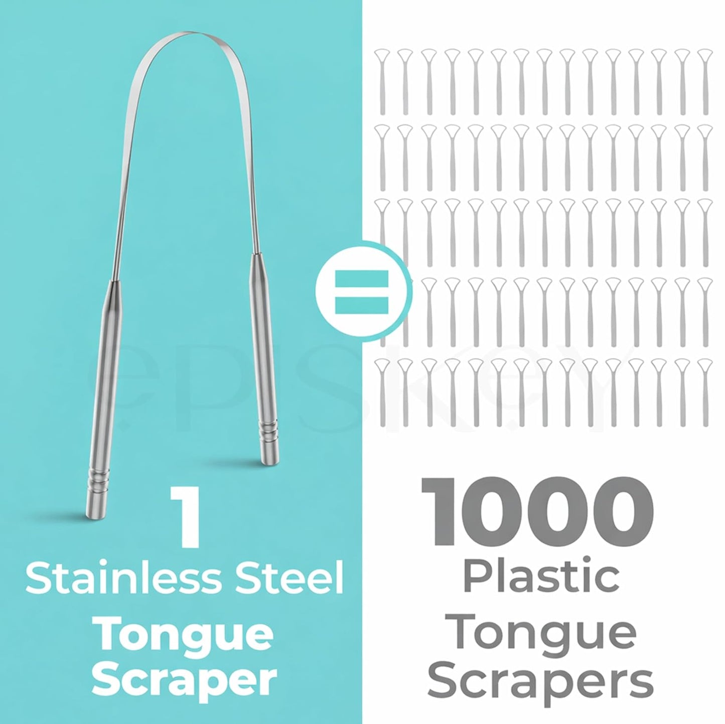 Stainless Steel Tongue Scraper for Better Breath & Oral Care - Pack of 2