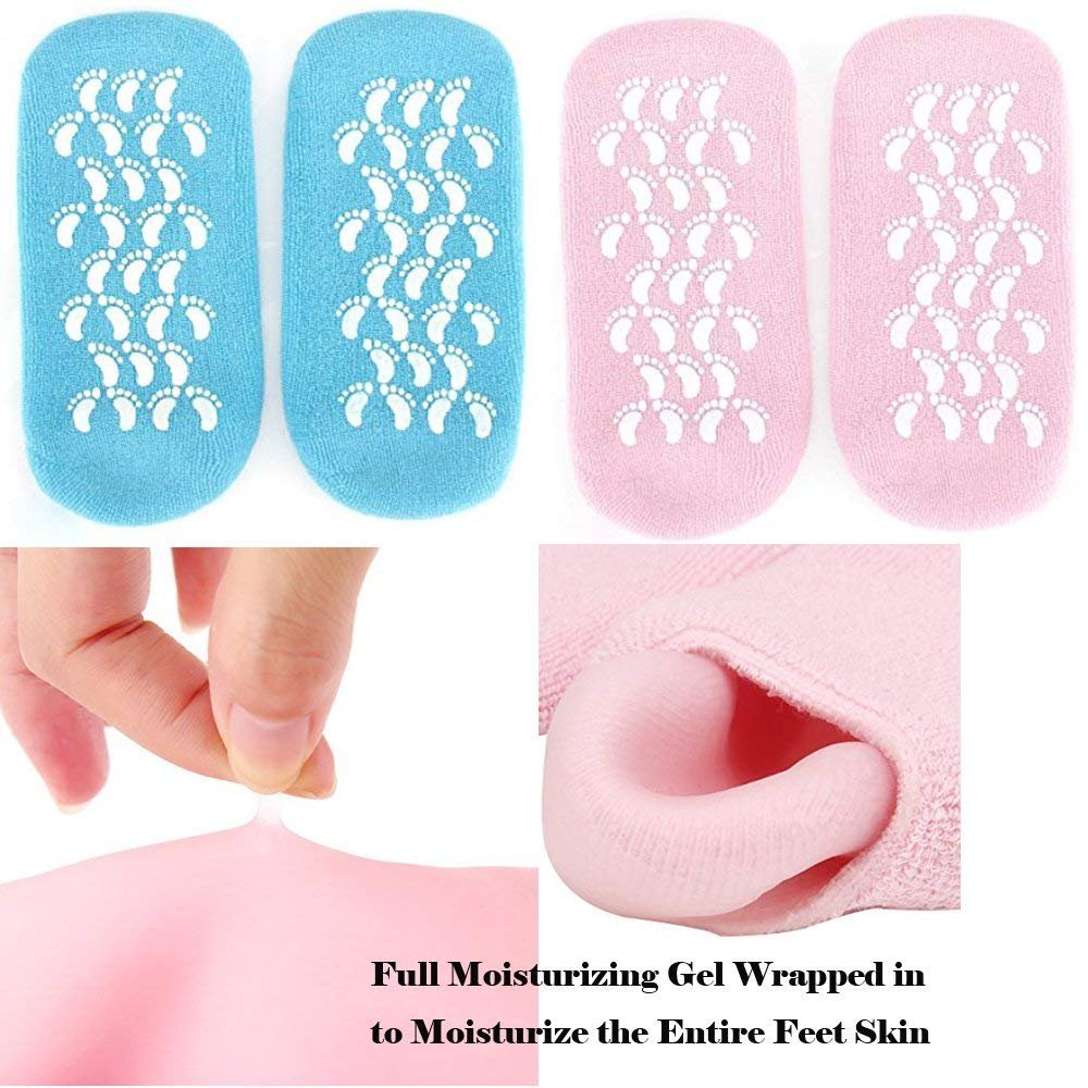 Moisturizing Socks with Spa Gel for Moisturizing Vitamin and Essential Oils Infused, Gel Socks for Women Repair Dry Cracked Skins Softens Feet