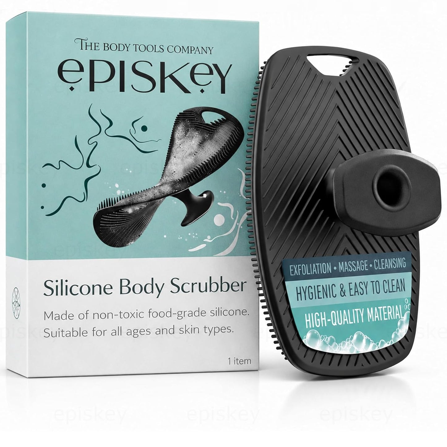 Silicone Body Scrubber for Bath, Soft Exfoliating Shower Scrubber with Lather Boosting Bristles for Men & Women