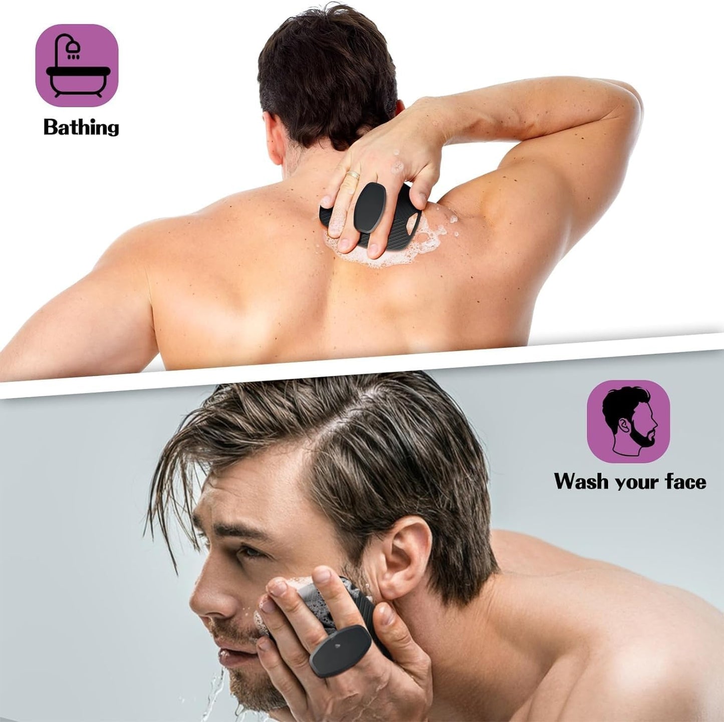 Bath & Scalp Care Combo – Scalp Massager Brush for Hair Growth + Silicone Body Scrubber Brush