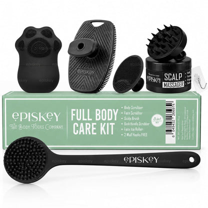 Soft Silicone Back Scrubber Long Handle Bath Brush + Body Scrubber Bath Brush + Scalp Massager