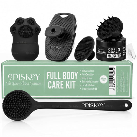 Soft Silicone Back Scrubber Long Handle Bath Brush + Body Scrubber Bath Brush + Scalp Massager