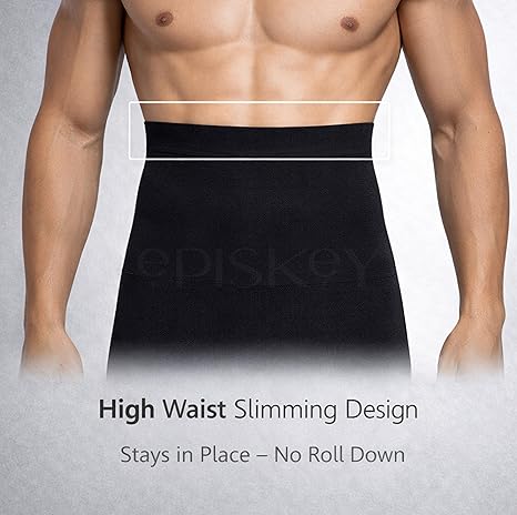 Men Tummy Control Seamless Shorts High Waist Slimming Underwear Body Shaper Belly Girdle Boxer Stomach Fitness for Exercise & Workout Briefs Black, Free Size