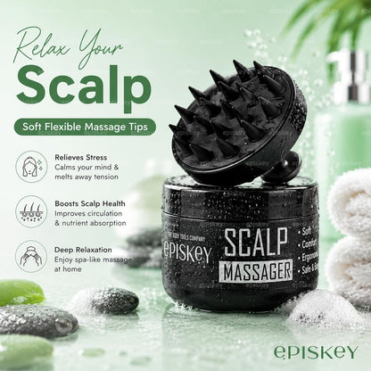 Soft Silicone Back Scrubber Long Handle Bath Brush + Body Scrubber Bath Brush + Scalp Massager