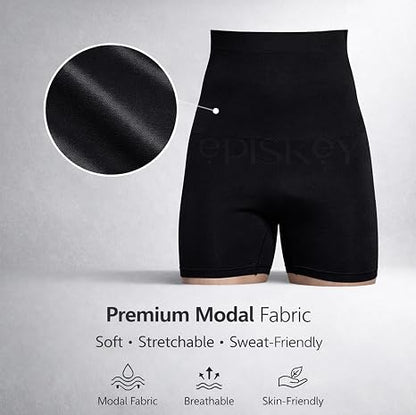 Men Tummy Control Seamless Shorts High Waist Slimming Underwear Body Shaper Belly Girdle Boxer Stomach Fitness for Exercise & Workout Briefs Black, Free Size