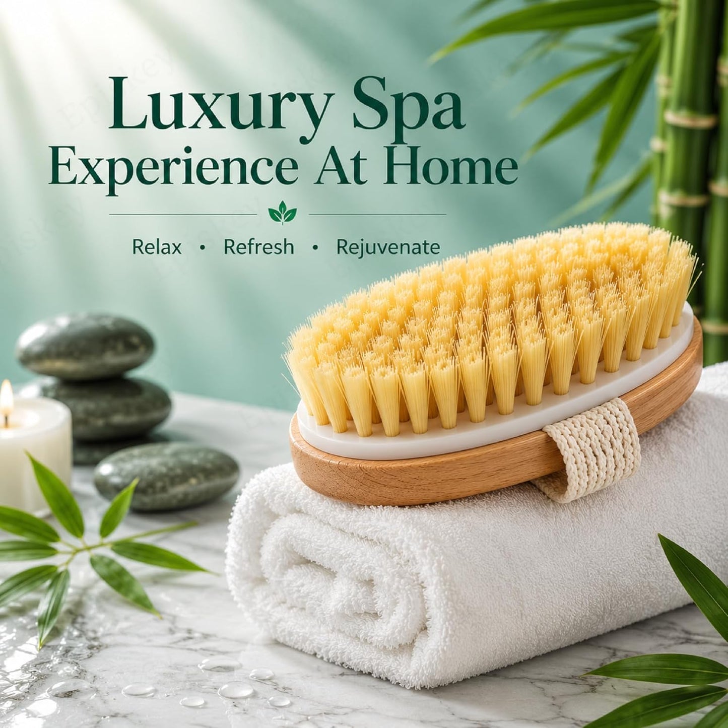 Dry Skin Body Brush Improves Skin's Health and Beauty With Natural Bristle